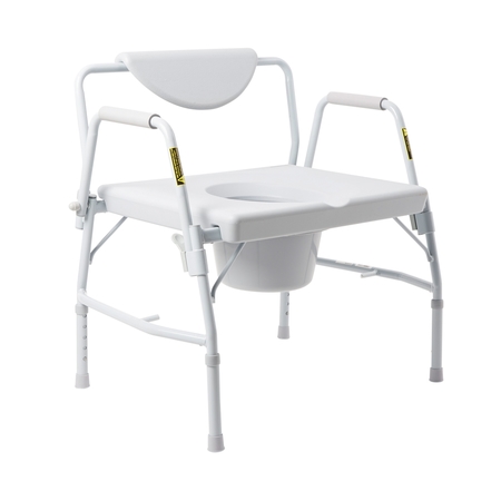 MCKESSON Bariatric Commode Chair Drop Arm Steel Padded Back up to 1,000 lbs 146-11135-1